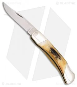 Bear & Son Lockback Knife Genuine India Stag (2.75" Satin) 505
