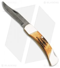 Bear & Son Lock Back Knife Genuine India Stag (2.75" Satin) 505D