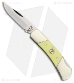 Bear & Son Med Lockback Knife Yellow Delrin (2.75" Satin) 305
