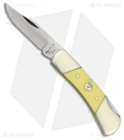 Bear & Son Lockback Knife Yellow Delrin (2.25" Satin) C326