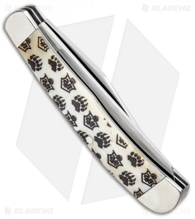 Bear & Son Trapper Knife White Bone Bear Branded (3.25" Satin) WBJB54 - Image 3