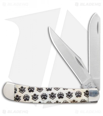Bear & Son Trapper Knife White Bone Bear Branded (3.25" Satin) WBJB54