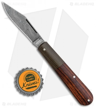 Boker Barlow Integral Slip Joint Leopard Damascus Knife Desert Ironwood (3.25") - Image 4