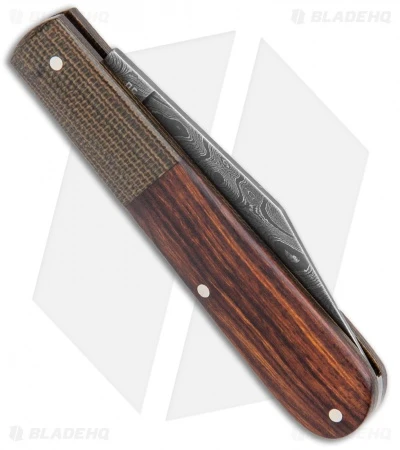 Boker Barlow Integral Slip Joint Leopard Damascus Knife Desert Ironwood (3.25") - Image 3