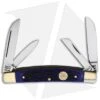 Buck Creek Little Bear And Bull Pocket Knife 3.6" Blue Pick Bone