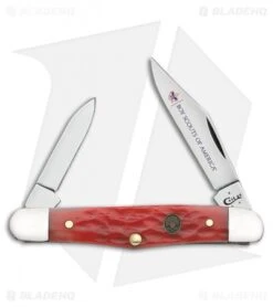 Case BSA Half Whittler Pocket Knife 3.25" Red Jigged Bone (6208 SS) 18041