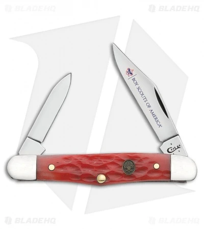 Case BSA Half Whittler Pocket Knife 3.25" Red Jigged Bone (6208 SS) 18041