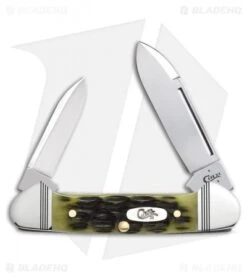 Case Baby Butterbean Traditional Knife 2.75" OD Green Jig Bone (62132 SS) 22543