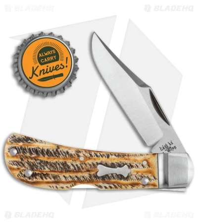 Case Bose Locking Lanny's Clip Knife Bone Stag (3" Satin) 08835 - Image 2