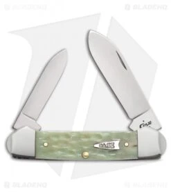 Case Canoe Pocket Knife 3.625" Jigged Mint Green Bone (62131 SS) 55402