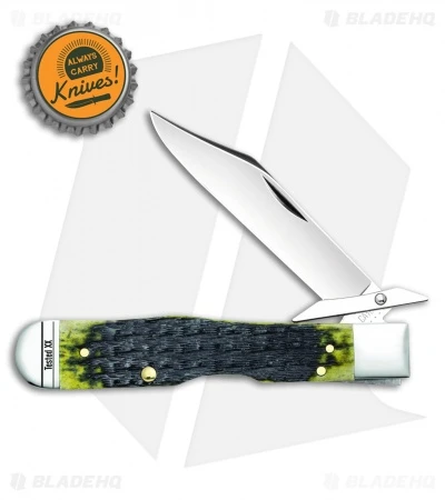 Case Cheetah Pocket Knife 4.375" Olive Green Bone Russell (6111 1/2L SS) 13285 - Image 2