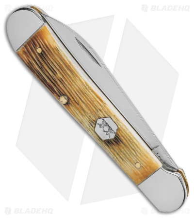 Case Copperhead Pocket Knife Burnt Cream Bone Barnboard Jig (3" Polish) 36727 - Image 3