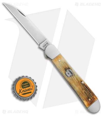 Case Copperhead Pocket Knife Burnt Cream Bone Barnboard Jig (3" Polish) 36727 - Image 4