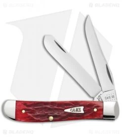 Case Cutlery Mini Trapper Pocket Knife 3.5" Dark Red Bone