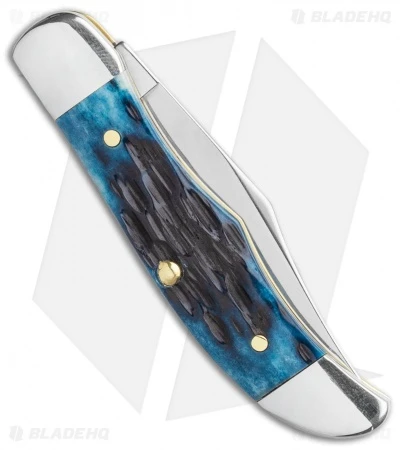 Case Pocket Hunter Knife Denim Blue Peach Seed Jigged Bone (61165 SS) - Image 3