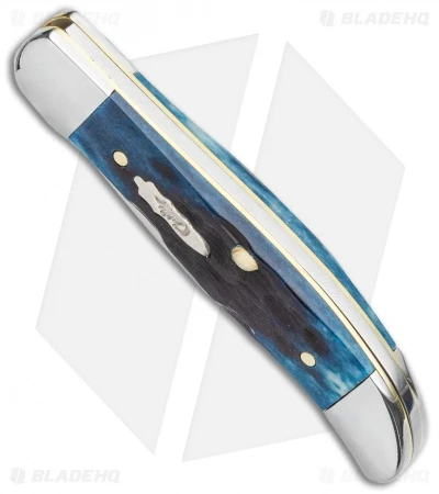 Case Pocket Hunter Knife Denim Blue Peach Seed Jigged Bone (61165 SS) - Image 2