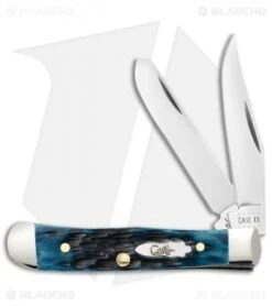 Case Cutlery Tiny Trapper Knife 2.375" Blue Jigged Bone Peach Seed (62154 SS)