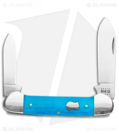 Case Cutlery Canoe Knife 3.6" Smooth Caribbean Blue Bone (62131 SS) - Image 2