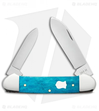 Case Cutlery Canoe Knife 3.6" Smooth Caribbean Blue Bone (62131 SS)
