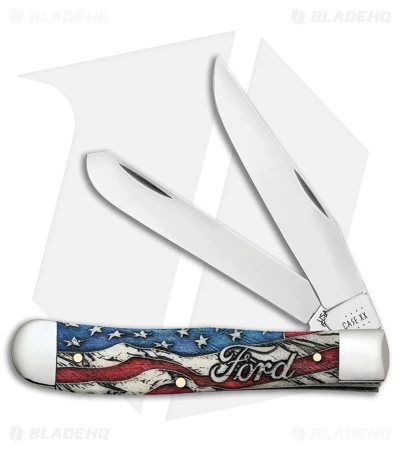 Case Cutlery Trapper Knife 4" Ford Zippo Gift Set Smooth Bone (6254 SS) 14331 - Image 2