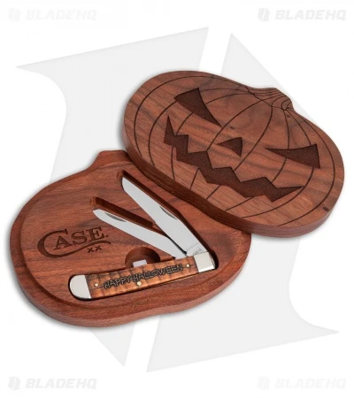 Case Trapper Knife 4.1" Happy Halloween Wood (4254 SS) - Image 2