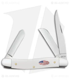 Case Cutlery Medium Stockman Pocket Knife 2.5" U.S. Flag White Synthetic