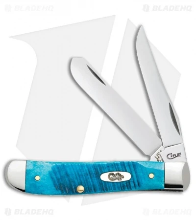 Case Cutlery Mini Trapper 3.50" Sawcut Caribbean Blue Bone (73032 SS) 23361