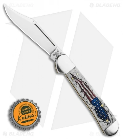 Case Cutlery American Flag 4.25" Copperlock Knife Smooth Natural Bone (61549LSS) - Image 4