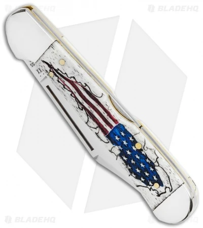 Case Cutlery American Flag 4.25" Copperlock Knife Smooth Natural Bone (61549LSS) - Image 2