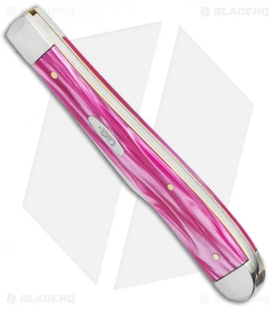 Case Slimline Trapper Traditional Knife 4.125" Pink Pearl Kirinite (101048SS) - Image 2