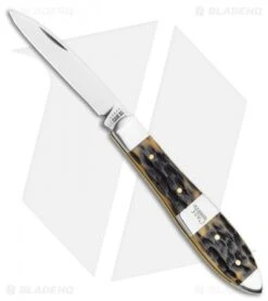 Case Cutlery Teardrop Pocket Knife Olive Green Peach Seed Jig Bone