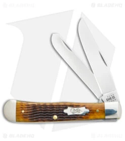 Case Trapper Knife Rogers Corn Cob Jig Antique Bone (3.3" Polish) 52832