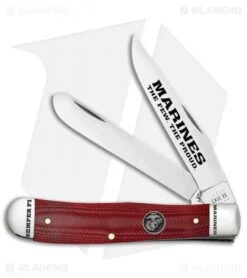 Case Cutlery Trapper USMC Pocket Knife 3.5" Smooth Red G-10