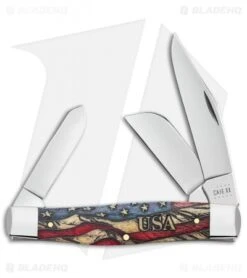 Case Large Stockman Knife 4.25" Vintage Flag Bone (6375 SS) 36036