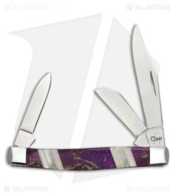 Case Exotic King's Mine Medium Stockman Knife 3.625" Purple Turquoise 11120