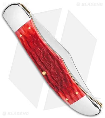 Case Folding Hunter Knife 5.25" Dark Red Bone/Peach Seed Jig (6265 CS) 31960 - Image 3