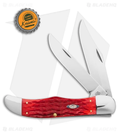 Case Folding Hunter Knife 5.25" Dark Red Bone/Peach Seed Jig (6265 CS) 31960 - Image 5