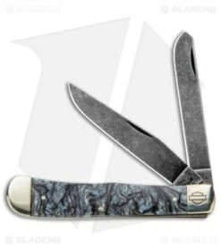 Case Trapper Knife Harley Davidson 4.25" Black Swirl Kirinite (10254 DV) 52209