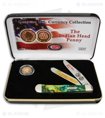 Case Indian Head Penny Trapper Knife 4.125" Cat's Eye Corelon (5254 SS)