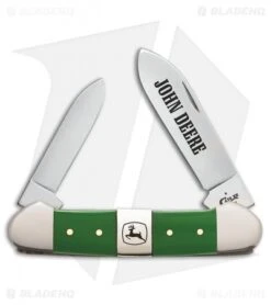 Case John Deere Canoe Traditional Knife 3.625" Green Polymer (42131 SS) 15762