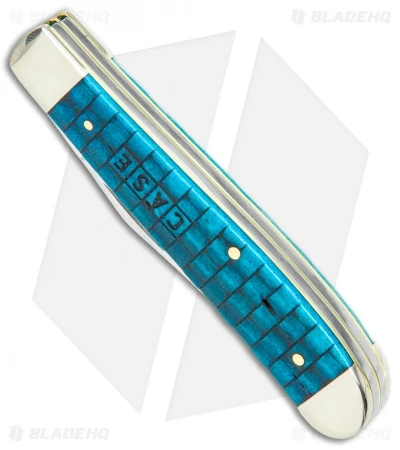 Case Knives Mini Trapper 3.5" Turquoise Basket Weave Bone (6207 SS) - Image 2