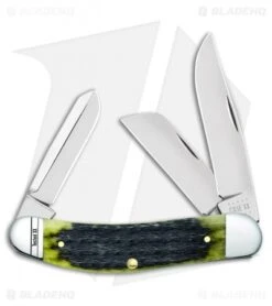 Case Knives Sowbelly Pocket Knife 3.875" Olive Green Russell Bone (TB6339 SS)