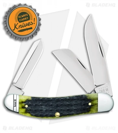 Case Knives Sowbelly Pocket Knife 3.875" Olive Green Russell Bone (TB6339 SS) - Image 2
