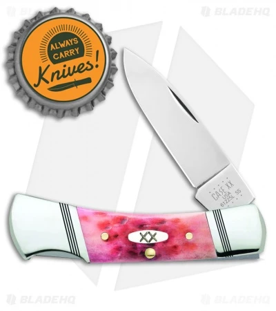 Case Lockback Knife 3" Jigged Raspberry Bone (61225L SS) 27724 - Image 2