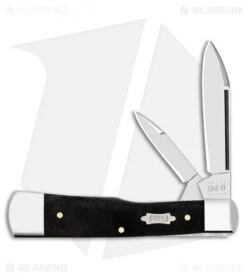 Case Large Gunstock Knife 3.0" Double Black Canvas Laminate (102130 SS) 23143