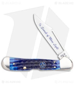 Case Masonic Mini Copperlock Traditional Knife 3.625" Blue Bone(61749L SS) 25531