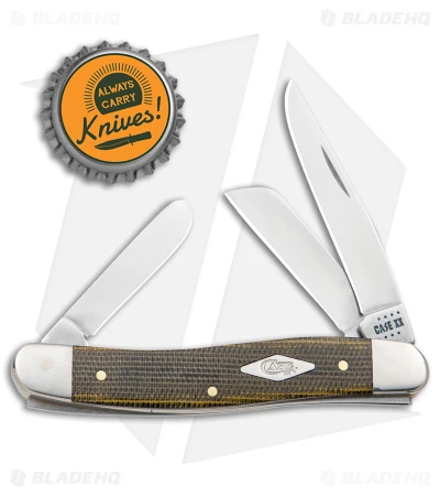 Case Medium Stockman Knife 3.6" Black/Green Canvas Micarta (10318 SS) - Image 4