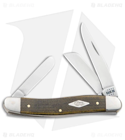 Case Medium Stockman Knife 3.6" Black/Green Canvas Micarta (10318 SS)