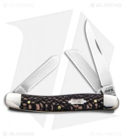 Case Medium Stockman Knife Black Sycamore Wood (3.625" Satin) 7318 SS