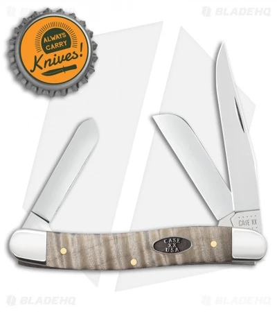 Case Medium Stockman Knife 3.5" Natural Curly Maple (7318 SS) 25944 - Image 2